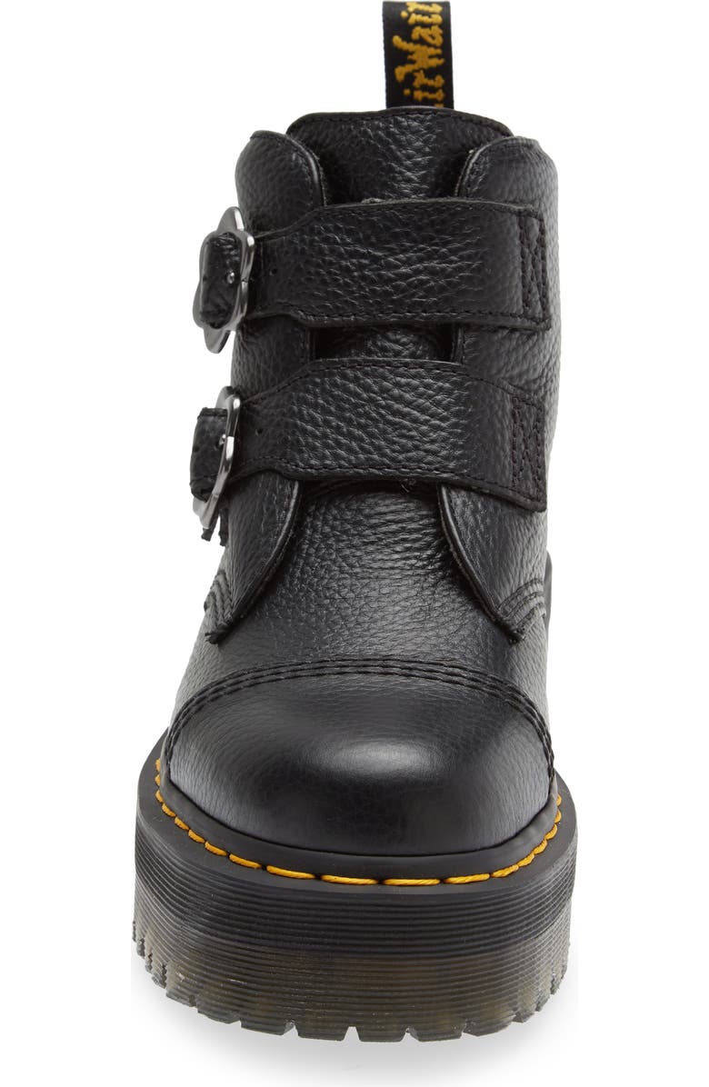 Dr. Martens Devon Flower Platform Bootie, Alternate, color, Black
