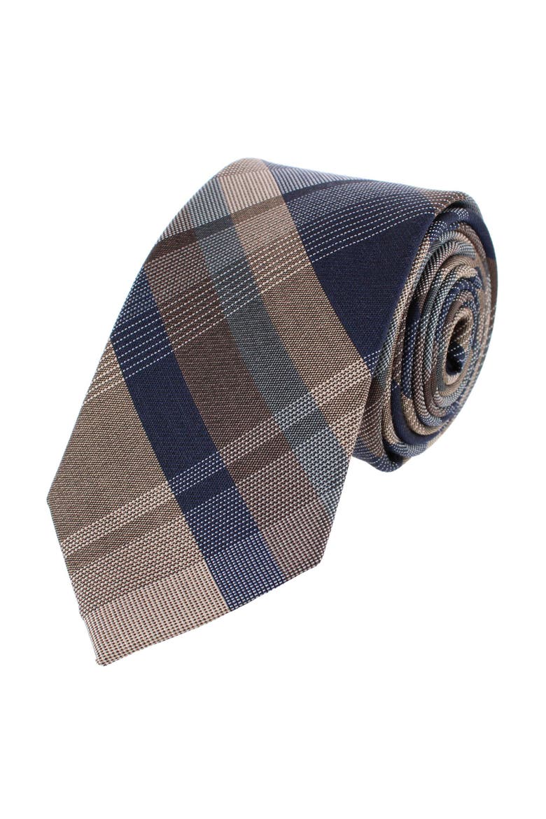 Rolando Stately Plaid Wool Blend Business Necktie, Main, color, Multiple