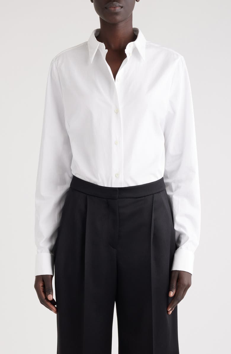 Givenchy Oversize Split Back Cotton Button-Up Shirt, Main, color, 