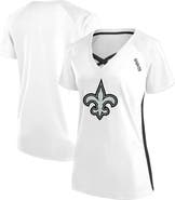 FANATICS Women's Fanatics  White New Orleans Saints Plus Size Glitter Lace-Up V- Neck T-Shirt