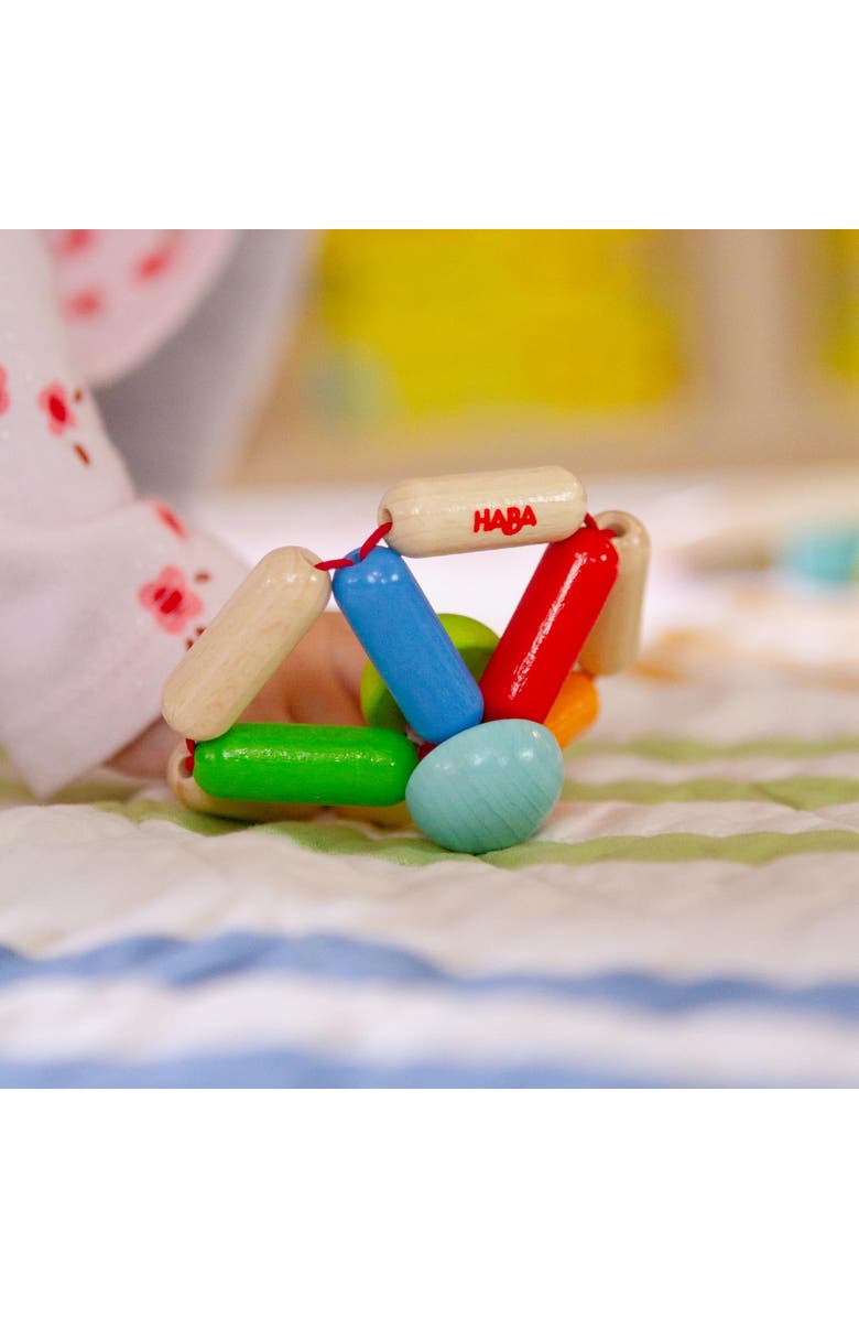 HABA Wooden Carousel Grasping Toy Baby Rattle and Teether, Sensory Toy for Babies 6-18 Months, German-Made Baby Gift & Teething Ring, Alternate, color,