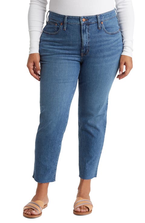 The Perfect Vintage Raw Hem Crop Jeans (Alstyne Wash) (Plus)