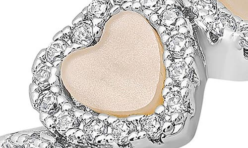 Hmy Jewelry Mother-of-pearl & Simulated Diamond Ring In Metallic