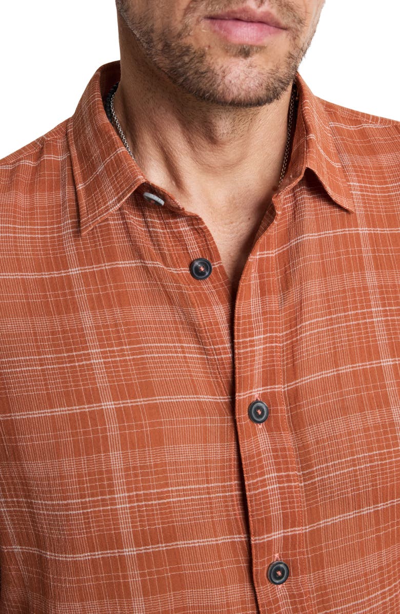 John Varvatos Plaid Button-Up Overshirt, Alternate, color,