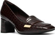 Clarks® Fernie Edge Croc Embossed Leather Pump
