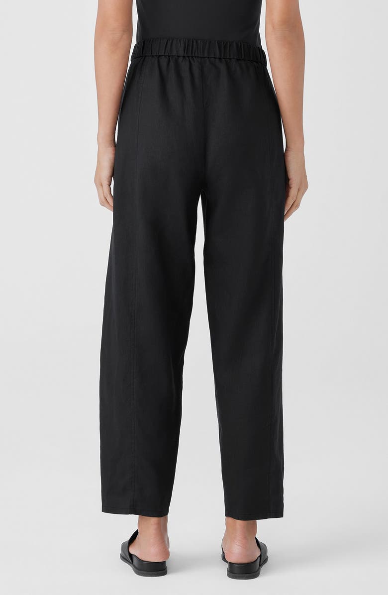 Eileen Fisher Organic Linen Ankle Lantern Pants, Alternate, color, Black