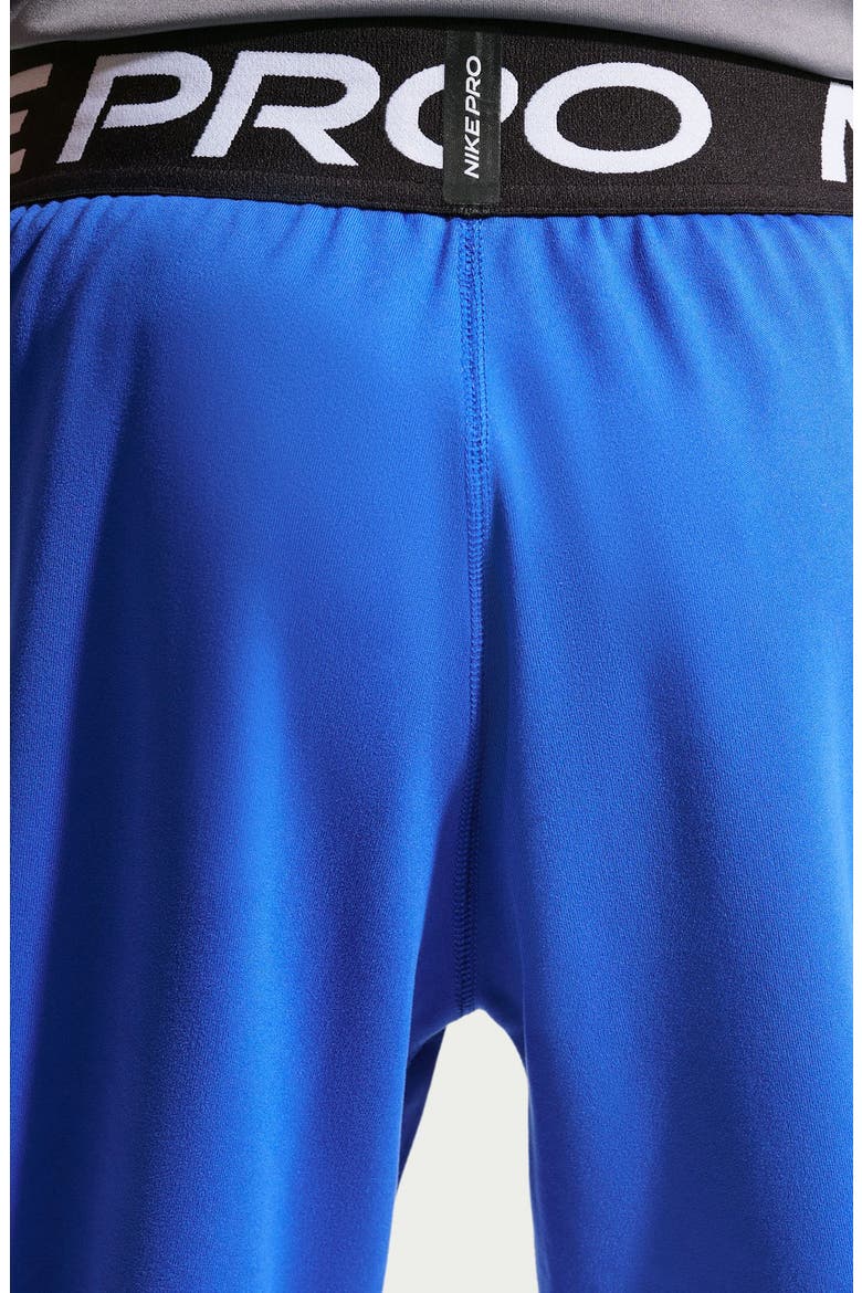 Kids' Nike Pro Dri-FIT Fleece Pants, Alternate, color, GAME ROYAL/ WHITE/ BLACK