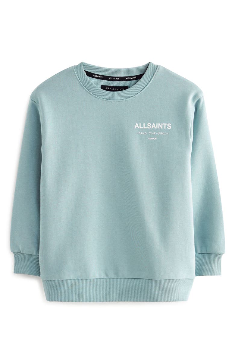 smALLSAINTS by ALLSAINTS Kids' Underground Oversize Crewneck Logo Sweatshirt, Main, color, 