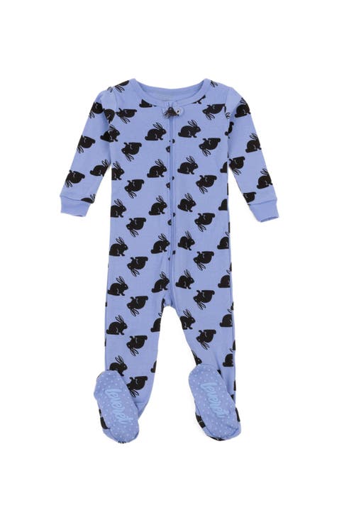 Footed Cotton Easter Matching Family Pajamas, Bunny Prints (Baby)