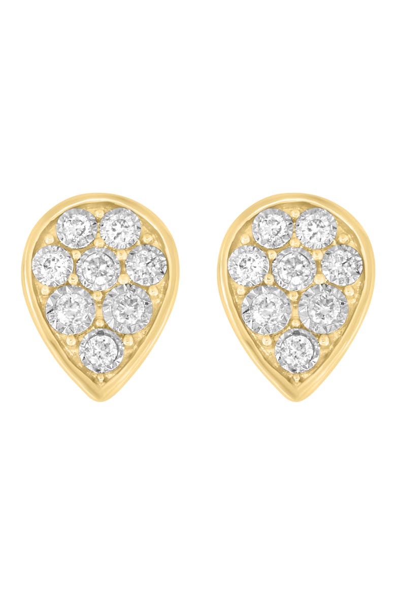14K Gold Diamond Teardrop Stud Earrings, Alternate, color, GOLD