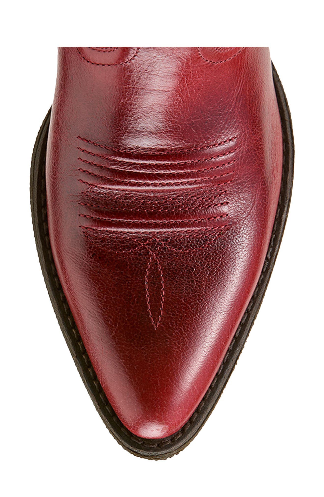Maggie J Toe Short Western Boot, Alternate, color, BARN RED