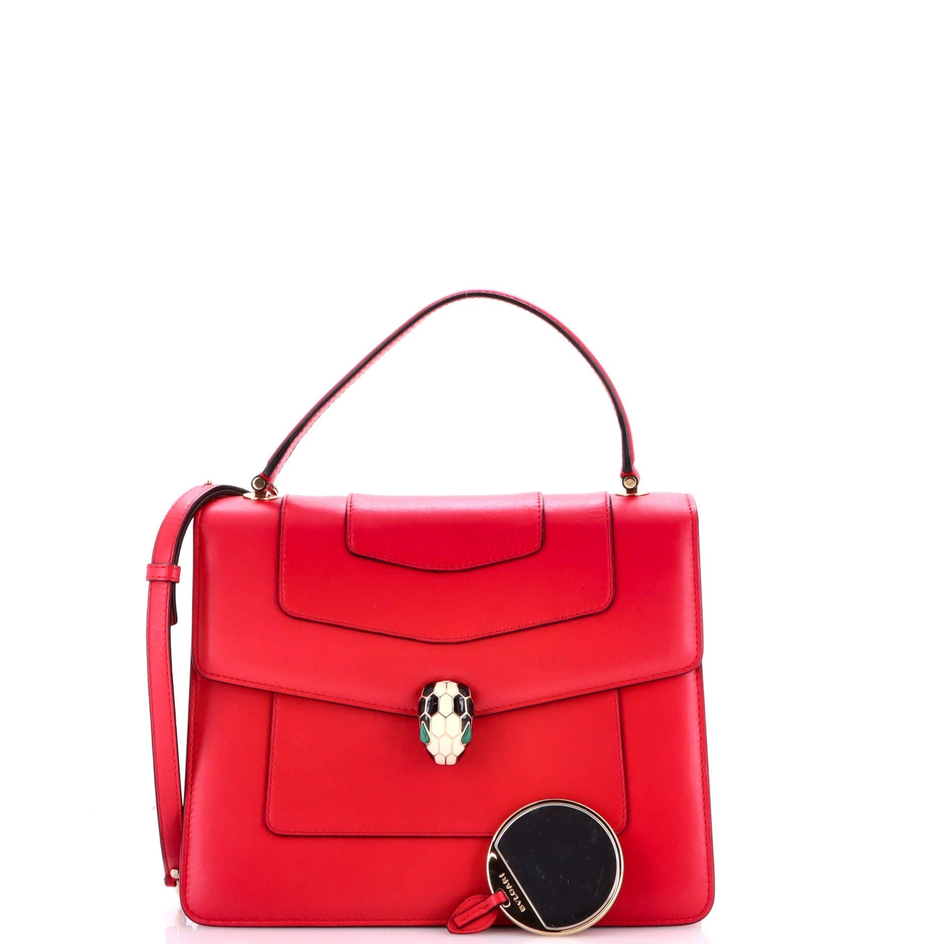 Serpenti Forever Top Handle Bag Leather Medium, Alternate, color, Pink
