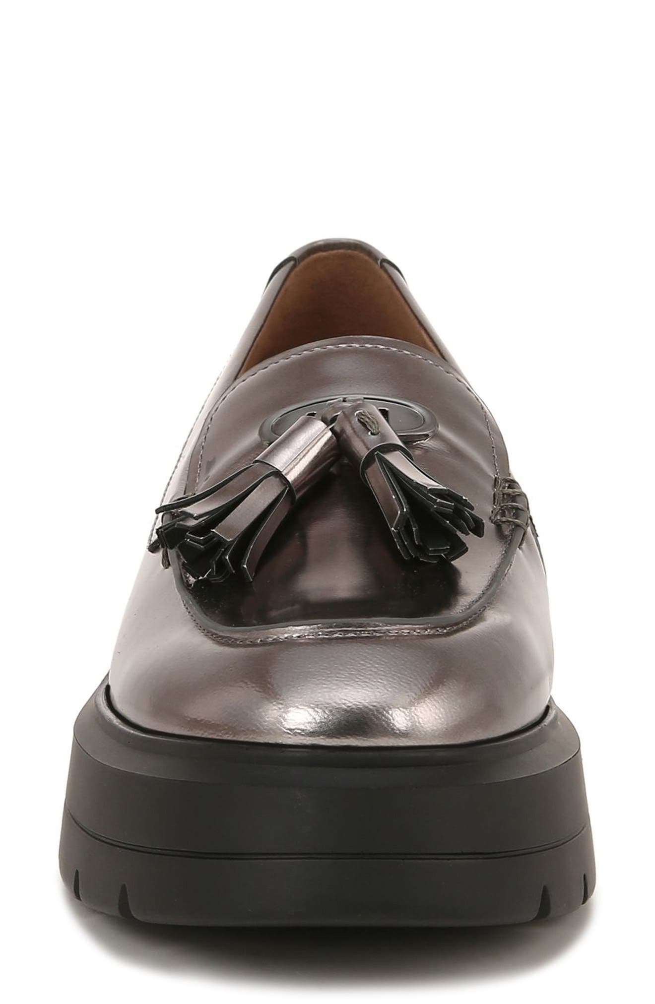 Nieves Tassel Platform Loafer, Alternate, color, PEWTER GREY LEATHER