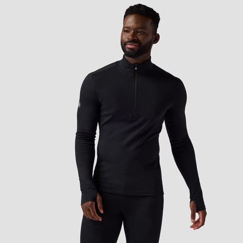 Backcountry Cedars Rws Merino Mid-wt Baselayer 1/4-zip Top In Black