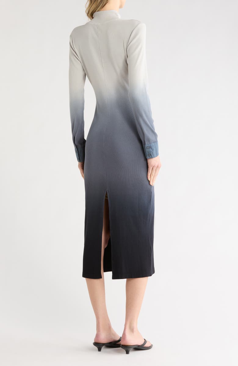 Young, Fabulous & Broke Scout Rib Ombré Long Sleeve Midi Dress, Alternate, color, 
