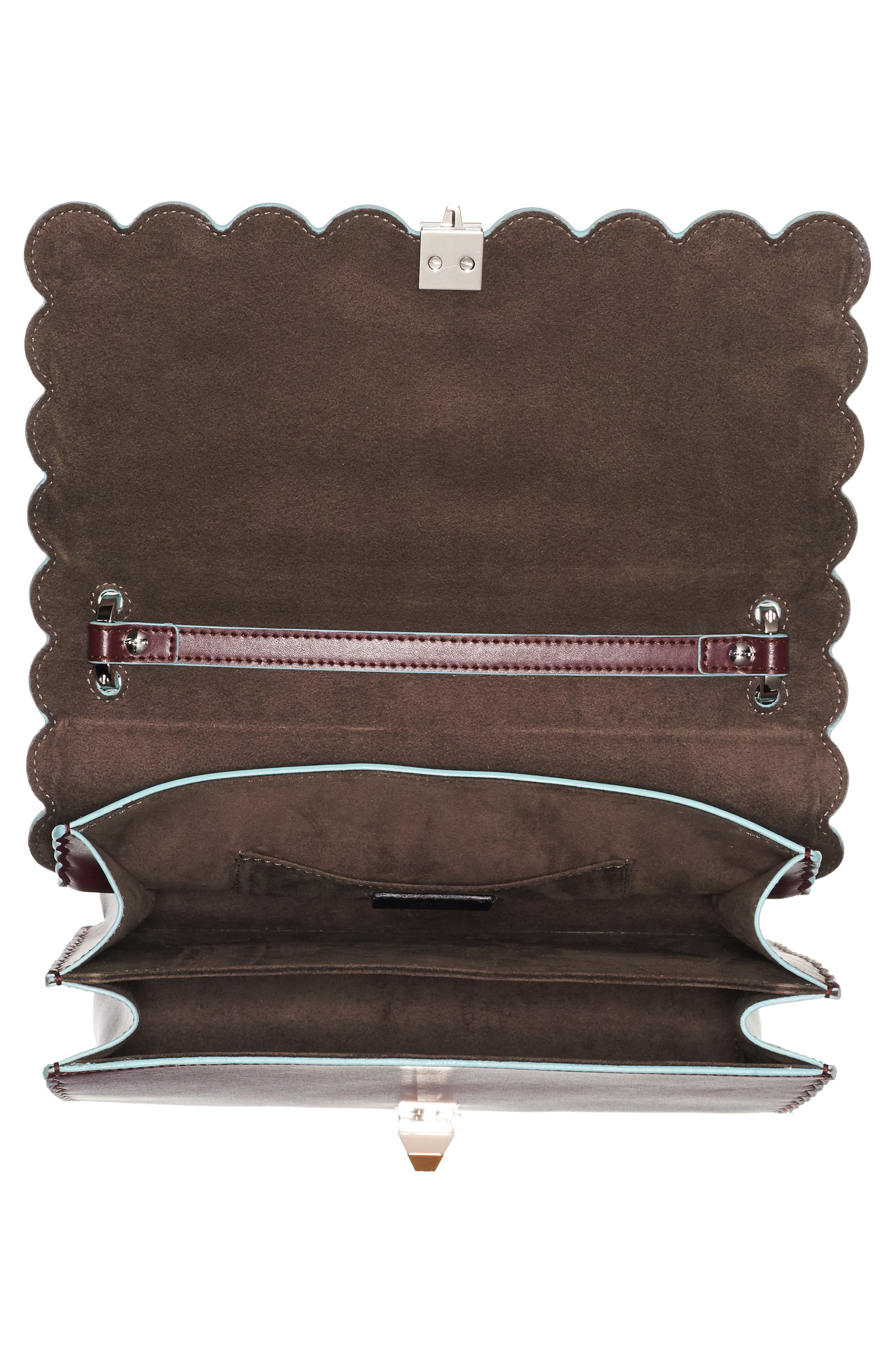 Kan I Scallop Leather Shoulder Bag, Alternate, color, BORDEAUX PALLADIUM
