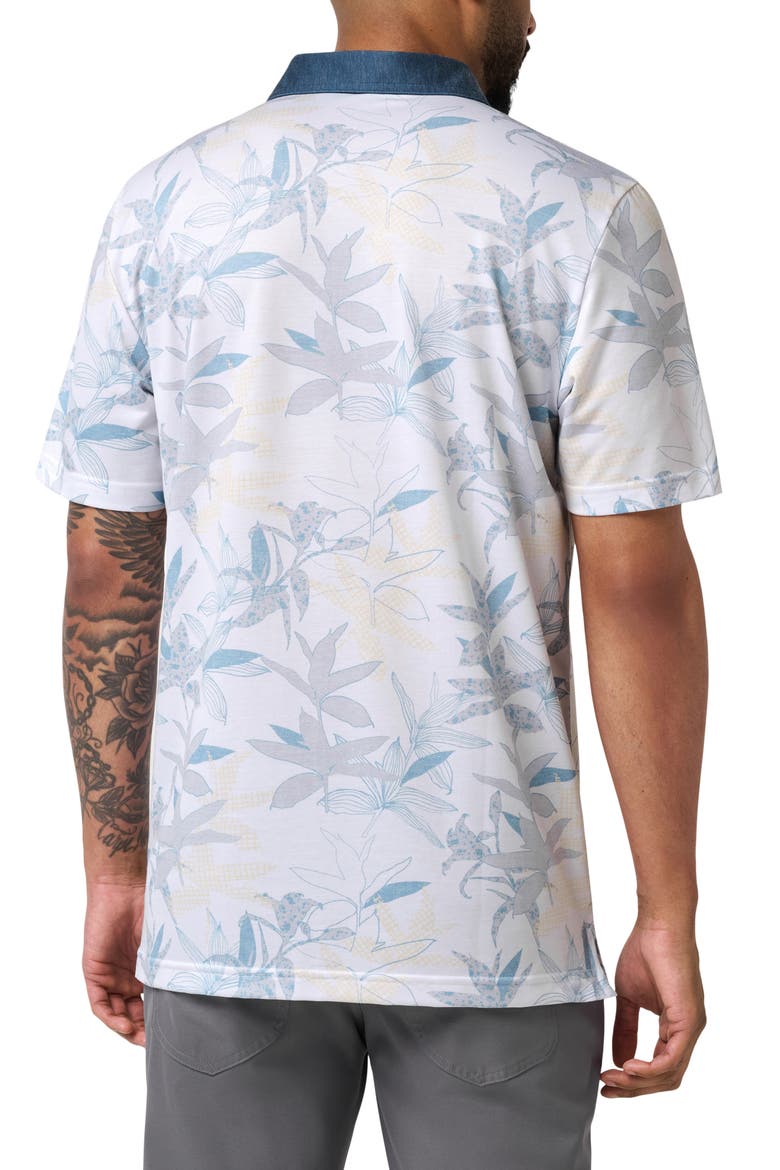 Featherweight Drift Floral Polo, Alternate, color, WHITE