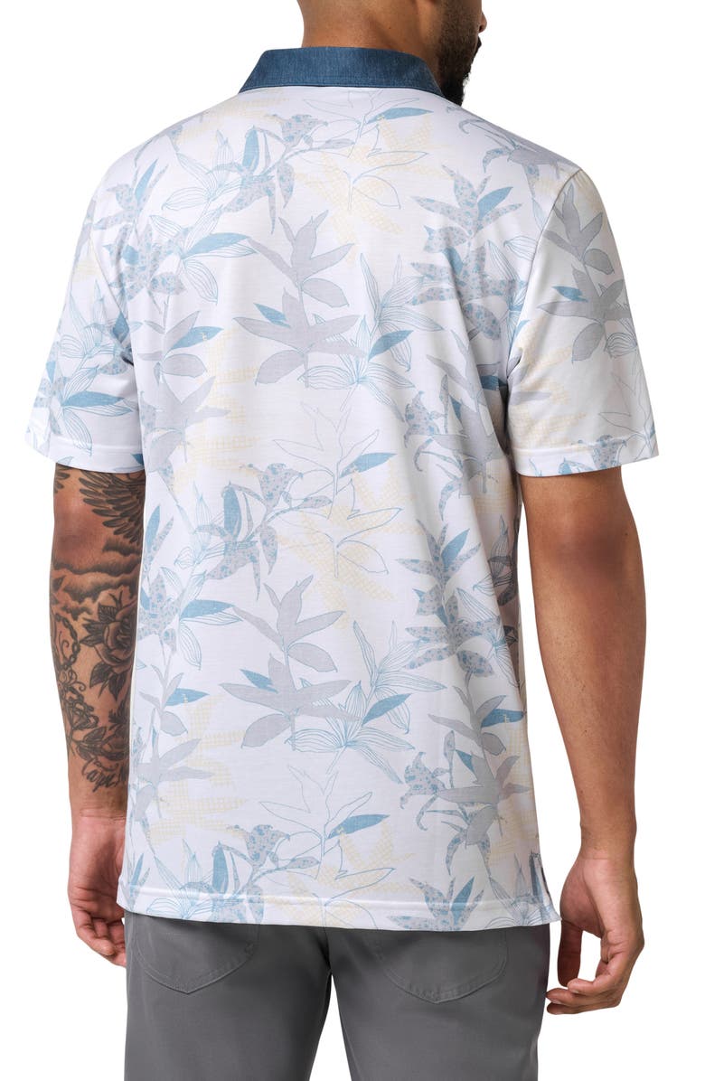 TravisMathew Featherweight Drift Floral Polo, Alternate, color, White