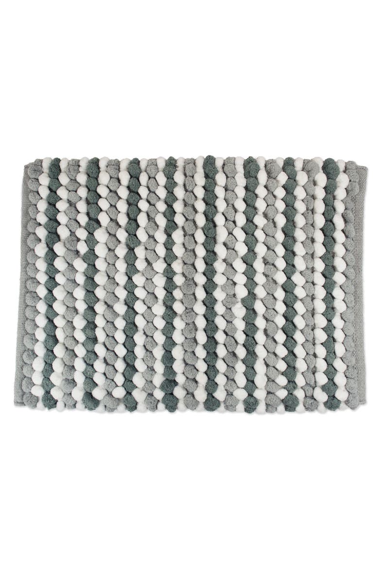 Microfiber Chenille Bath Mat Gray Stripe 21x35, Main, color, Gray