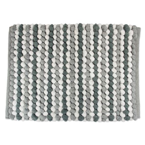 Microfiber Chenille Bath Mat Gray Stripe 21x35