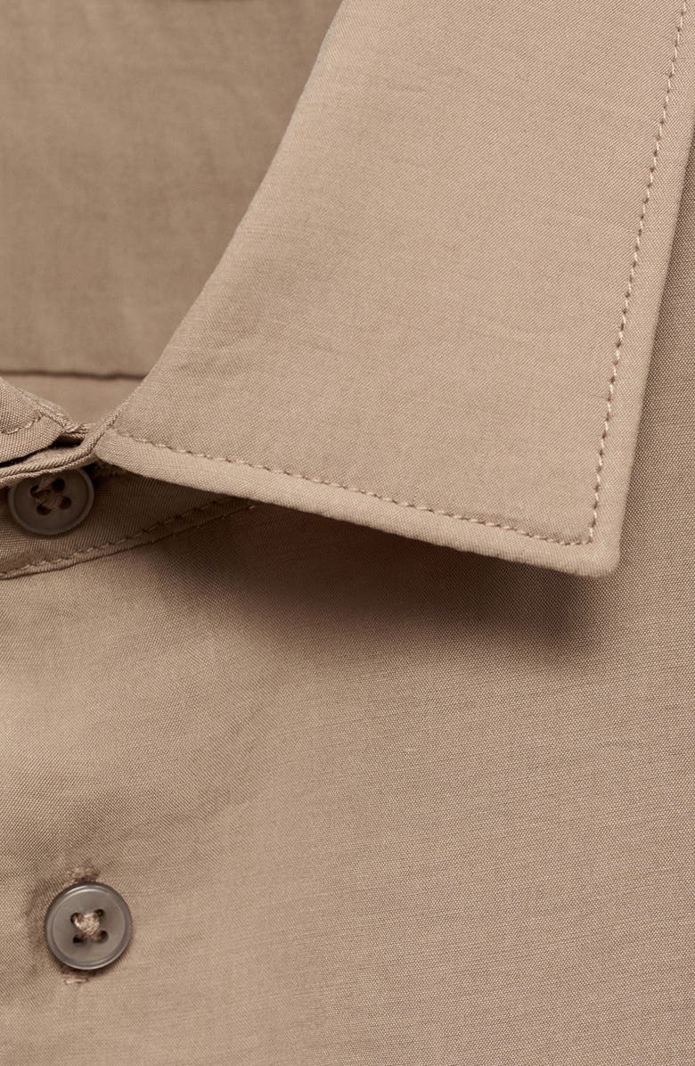 MANGO Regular Fit Button-Up Shirt, Alternate, color, Medium Brown