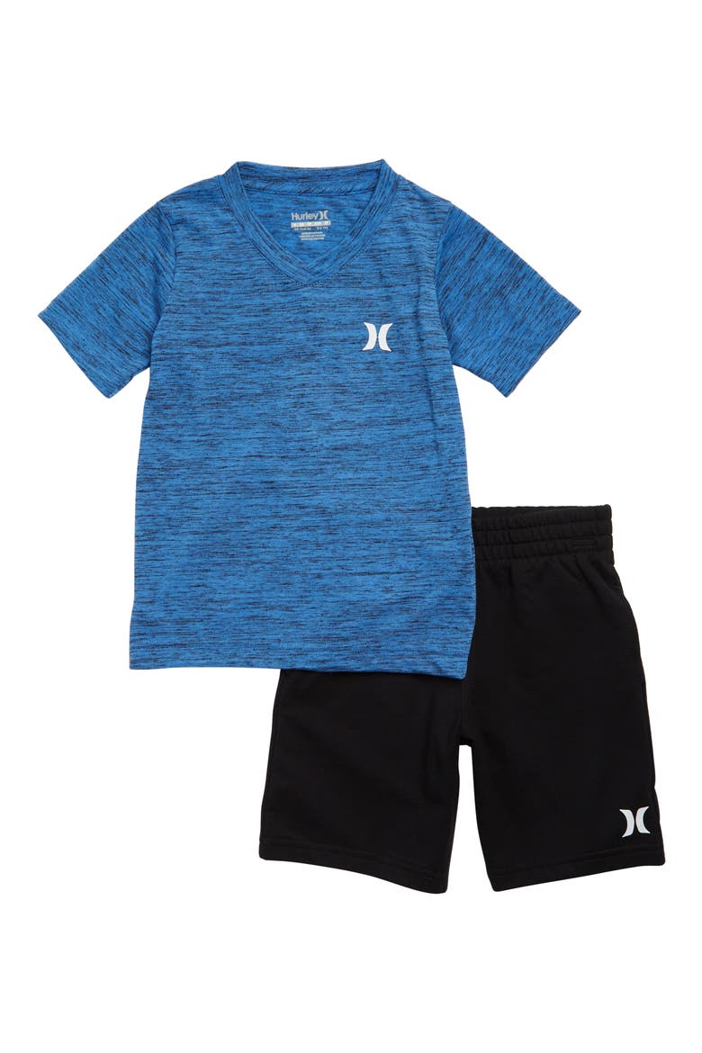 Streaky V-Neck T-Shirt & Solid Shorts Set, Main, color, C3RPACIFIC