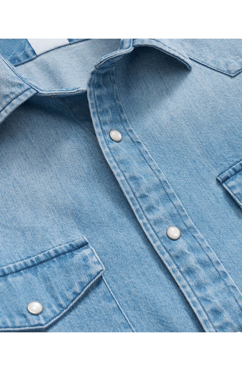 Brooks Brothers Faded Denim Snap-Up Western Shirt, Alternate, color, 