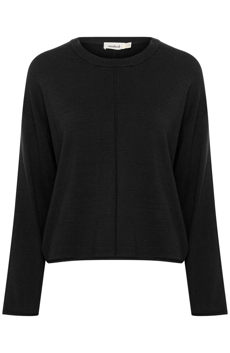 Soaked in Luxury Slspina Boxy Fit Tight Knit Pullover, Alternate, color, Black