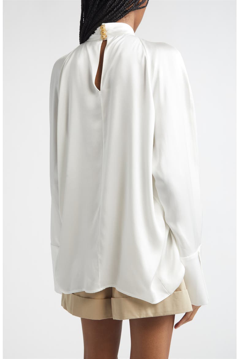 Draped Silk Top, Alternate, color, 0FA WHITE
