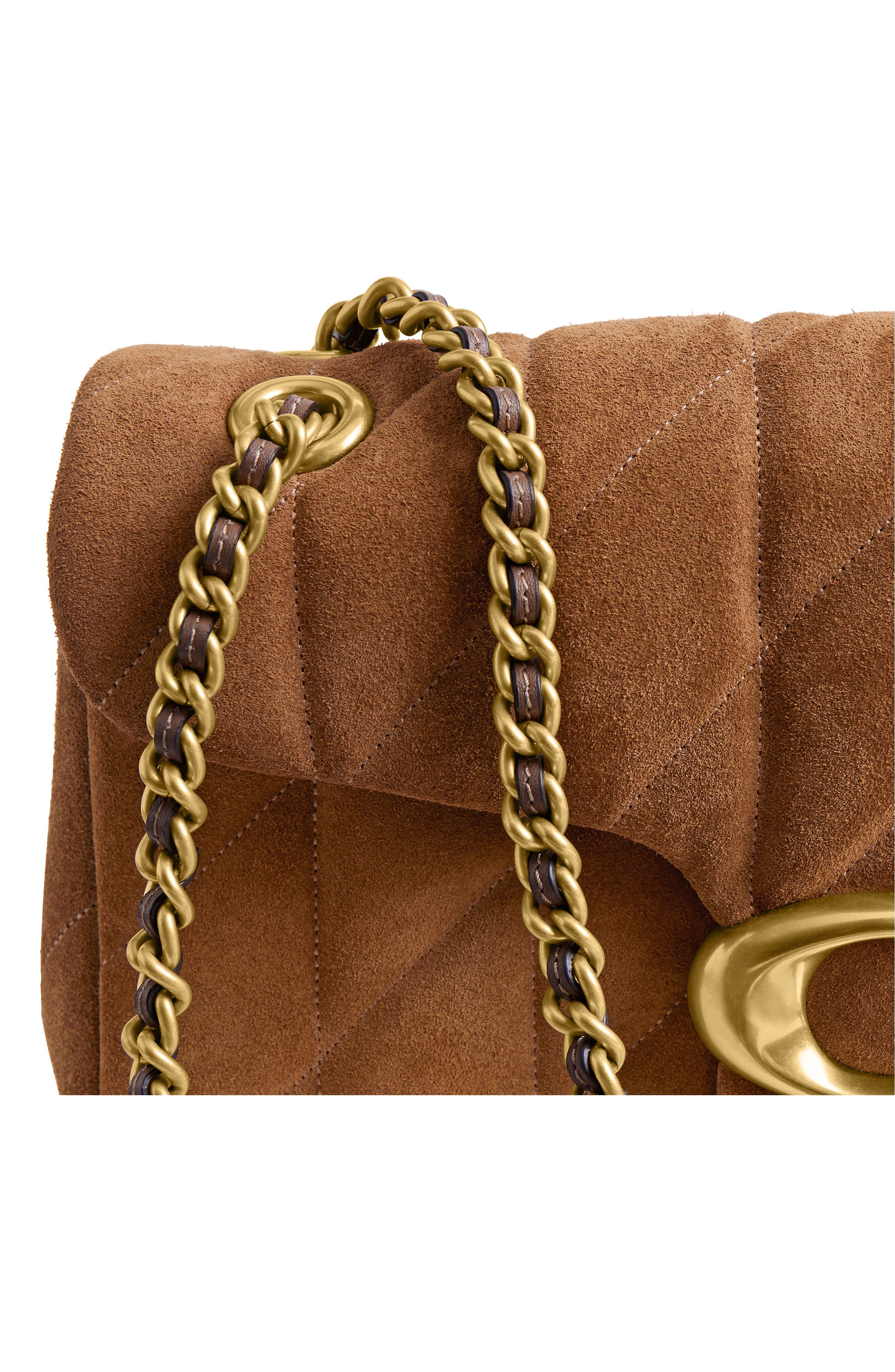 COACH Tabby Quilted Suede Convertible Shoulder Bag, Alternate, color, 