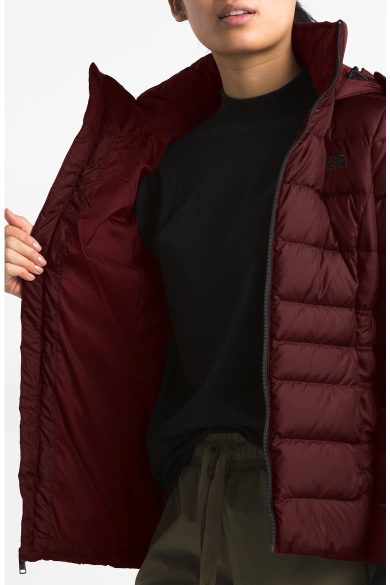 Gotham II Hooded Water Resistant 550-Fill-Power Down Jacket with Faux Fur Trim, Alternate, color, DEEP GARNET RED