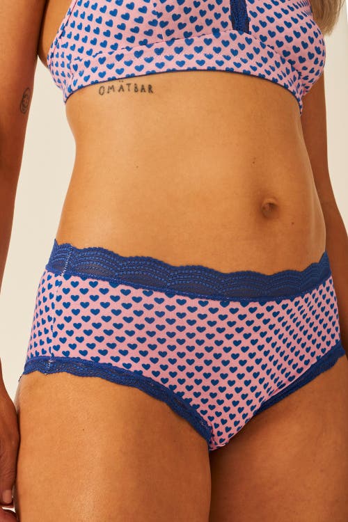 Stripe & Stare The Lace Plunge & Original Knicker Set In Multi