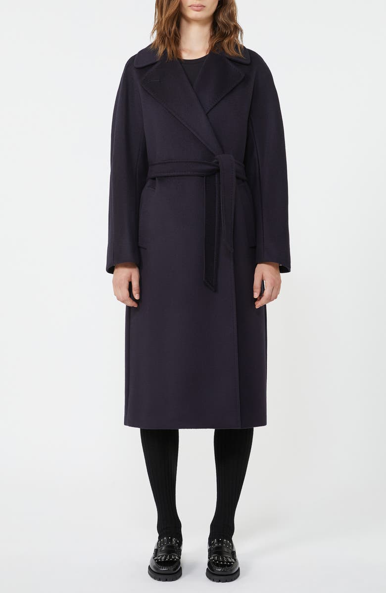 Weekend Max Mara Resina Virgin Wool Coat, Main, color, Navy