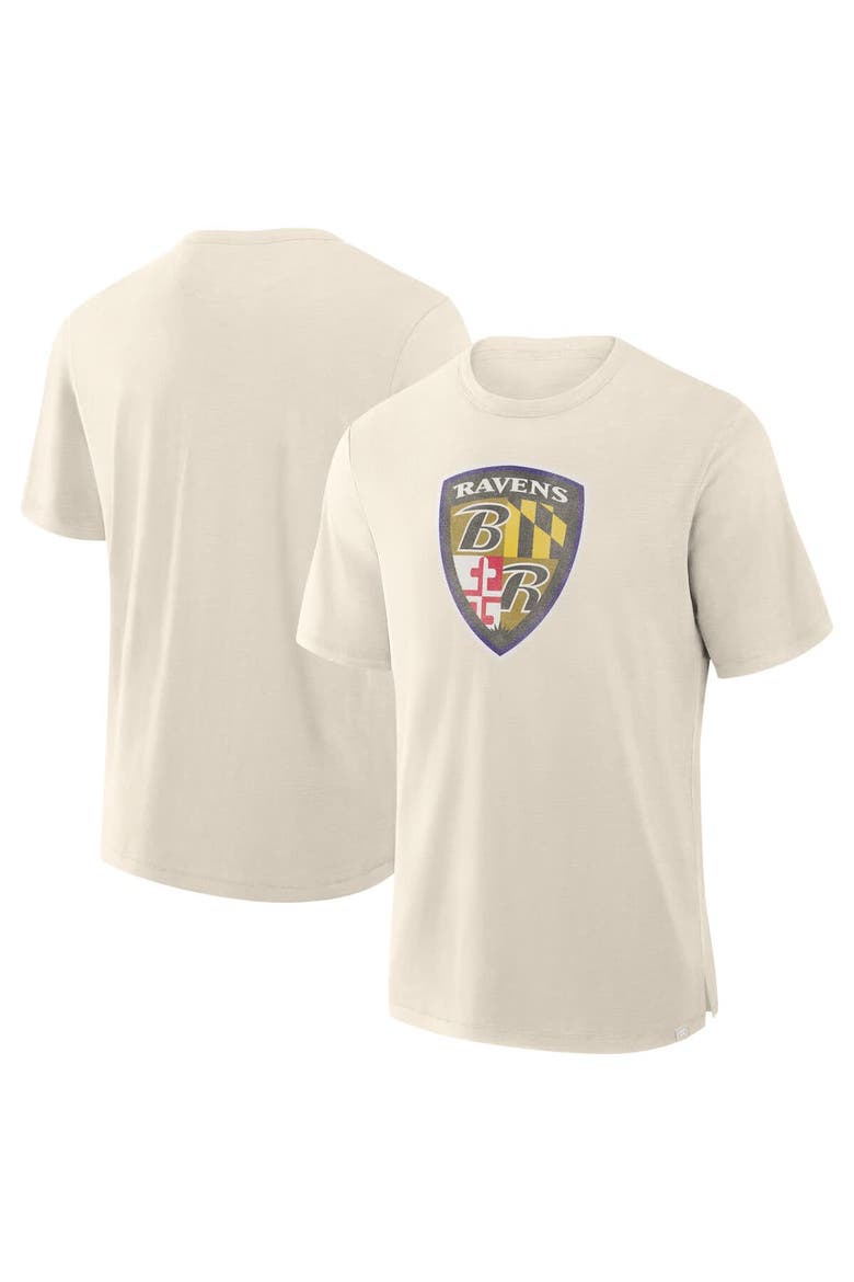 Men's Fanatics  Cream Baltimore Ravens Slub T-Shirt, Main, color, Cream