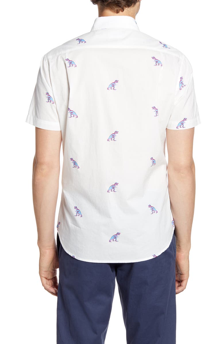 Bonobos Slim Fit Dinosaur Short Sleeve Button-Down Shirt, Alternate, color,
