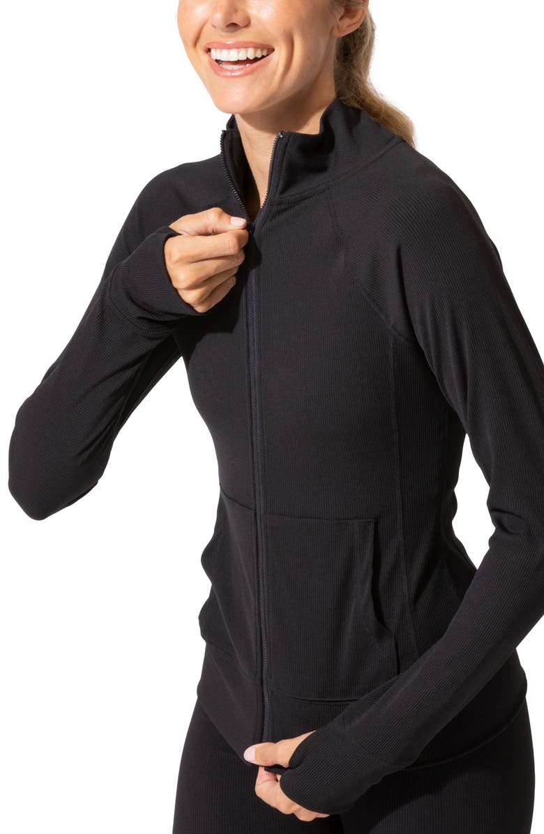 Threads 4 Thought Lori Ribbed Zip Jacket, Alternate, color, 