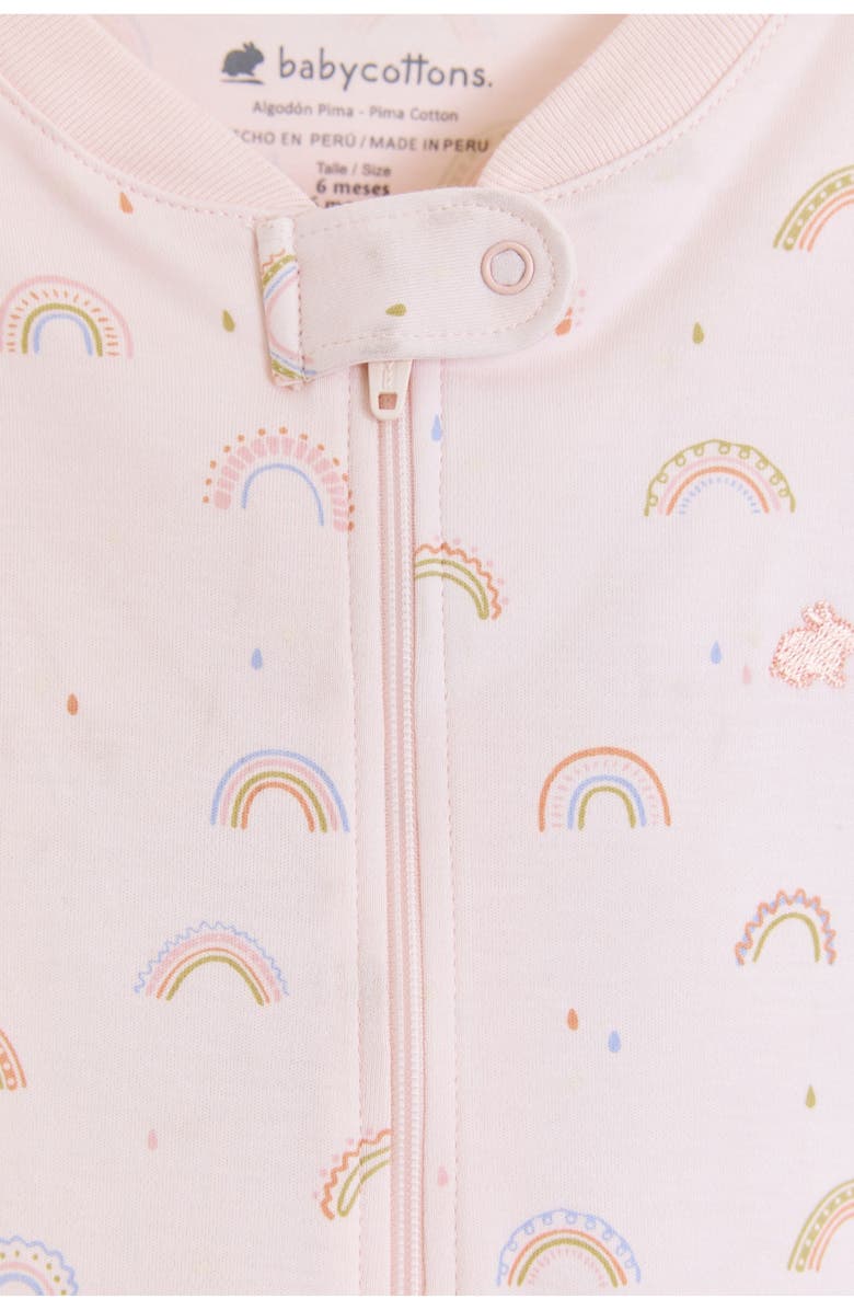 Babycottons Whimsy Zip Footed Pajama for Infant, Alternate, color, Pink