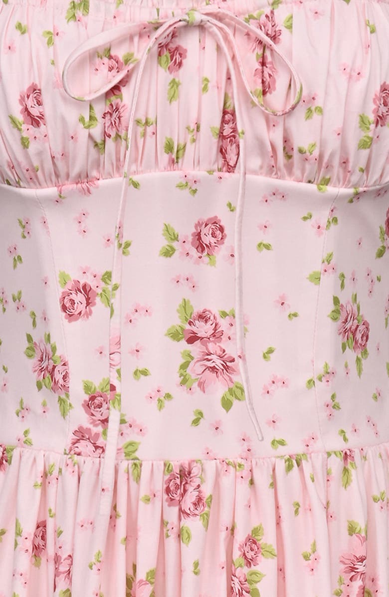 HOUSE OF CB Livia Pink Rose Stretch Cotton Midi Dress, Alternate, color, Pink Vintage