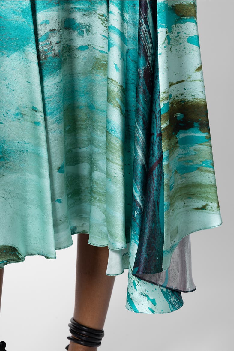 Tera Printed Midi Dress, Alternate, color, Brush Teal / Mint