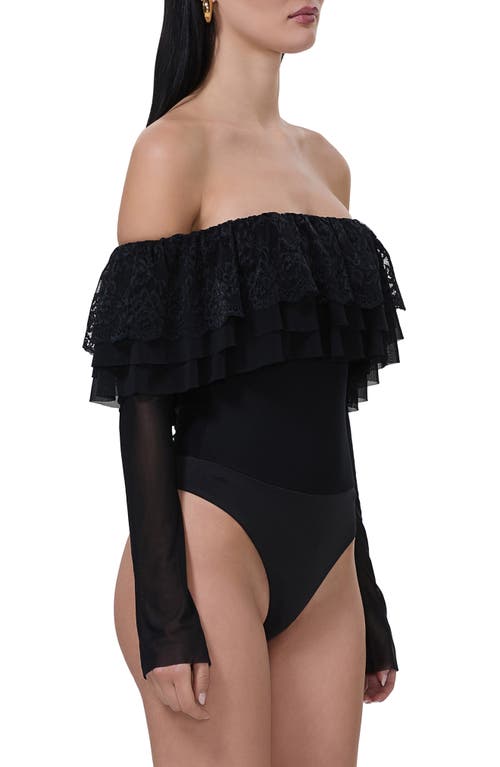 AFRM AFRM SAYLOR RUFFLE DETAIL OFF THE SHOULDER BODYSUIT 