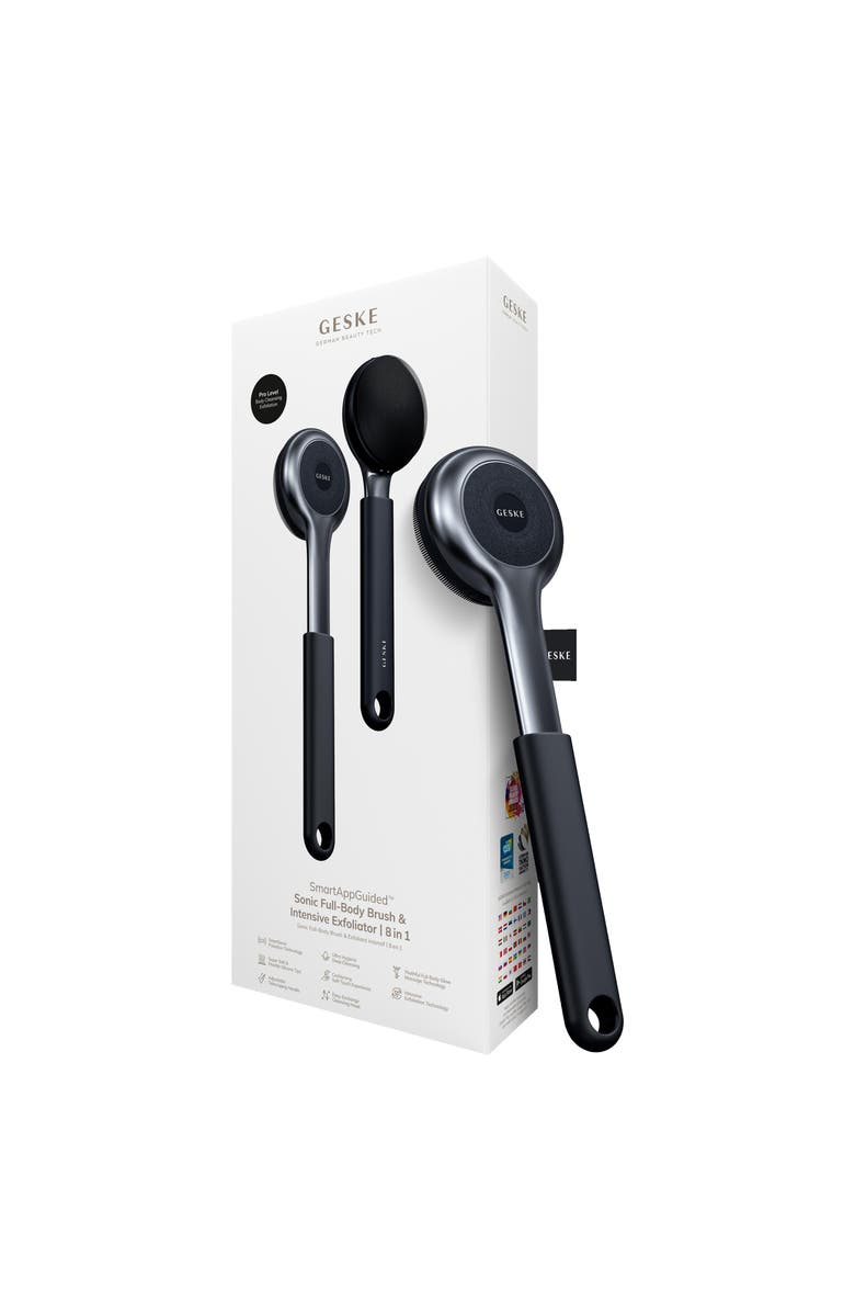 GESKE SmartAppGuided Sonic Full-Body Brush & Intensive Exfoliator | 8 in 1, Main, color, Black