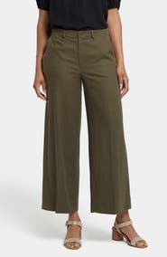 NYDJ Morgan Stretch Linen Wide Leg Ankle Pants