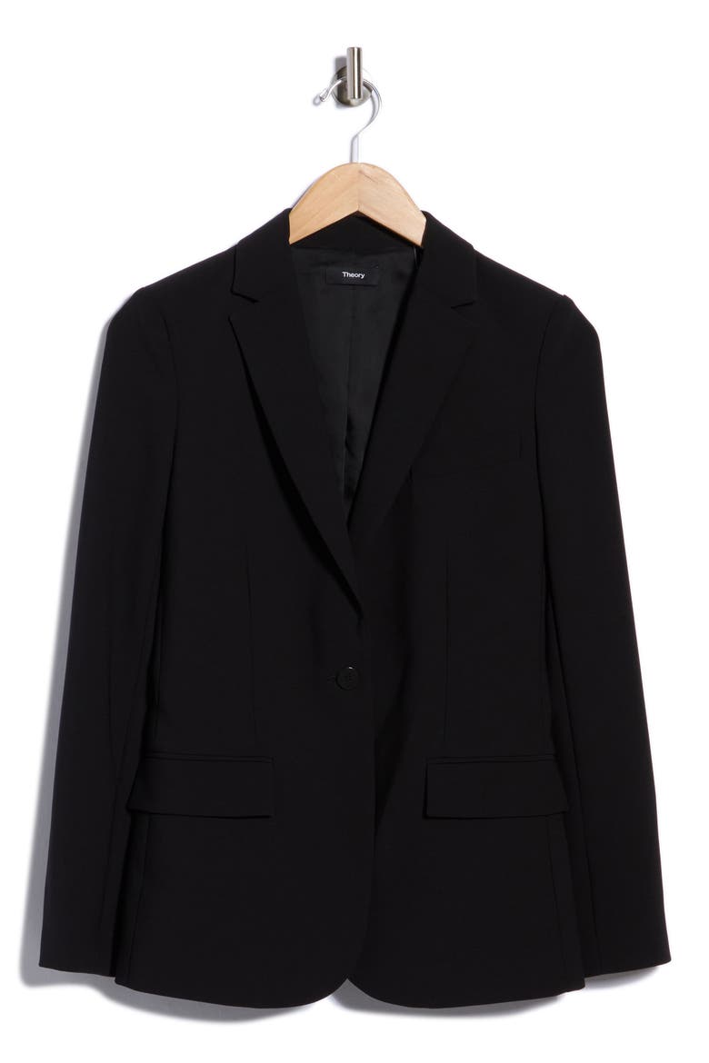Staple City Crepe Blazer, Alternate, color, BLACK