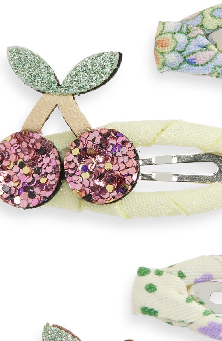 Mimi & Lula Kids' Fruit Salad 8-Pack Mini Clic Clacs Hair Clips, Alternate, color, Pink Multi