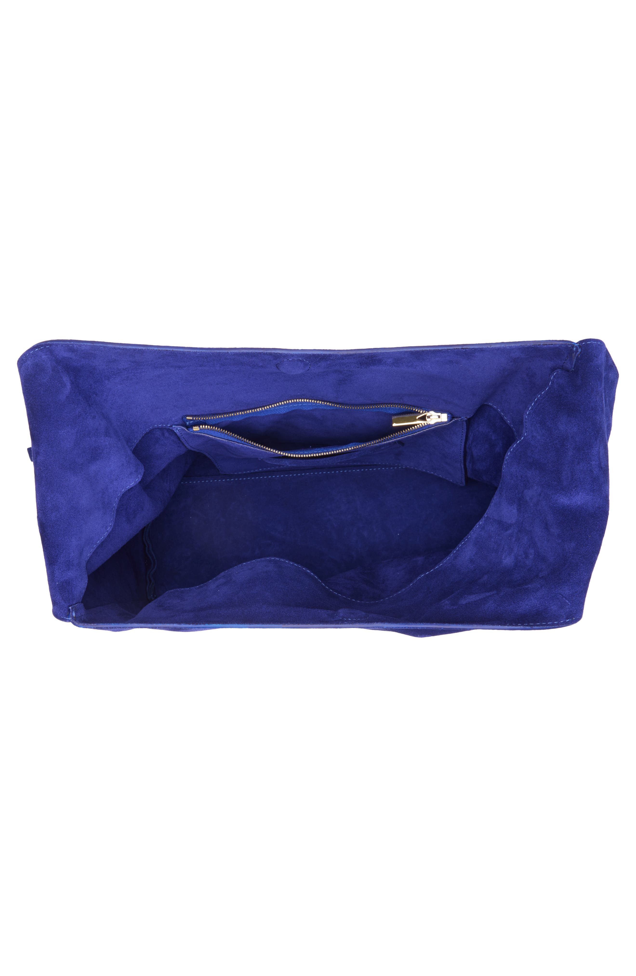 Medium Vittoria Suede Tote Bag, Alternate, color, COBALT SUEDE