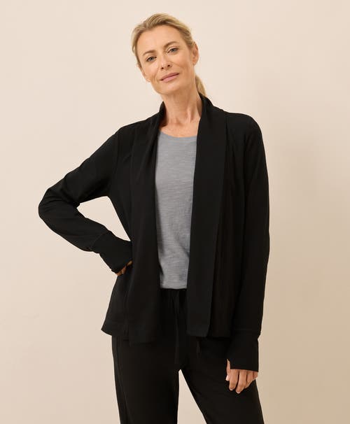 Pact Luxe Stretch Jersey Swing Cardigan In Black