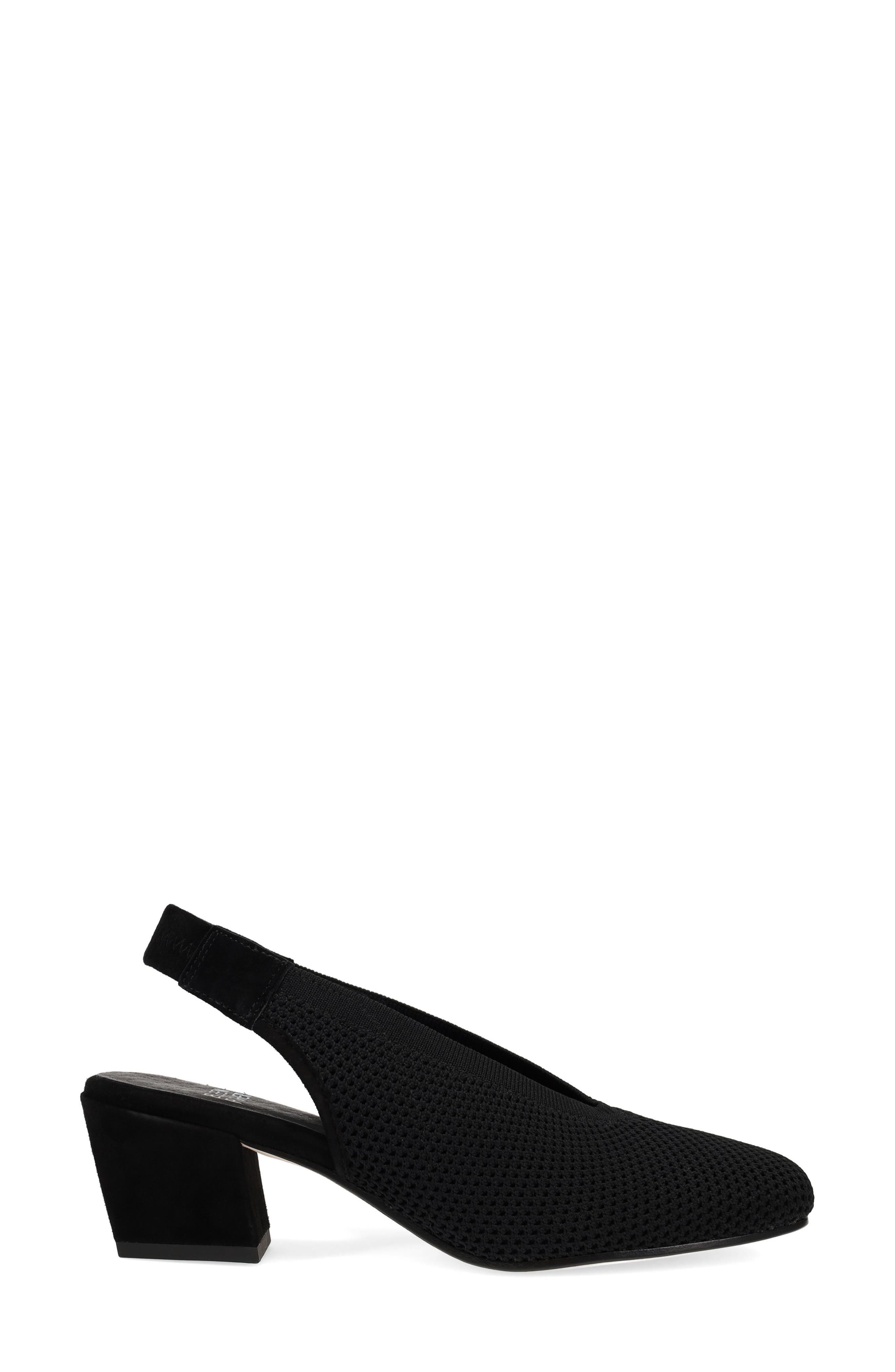 Eileen Fisher Vasa Block Heel Knit Slingback Pump, Alternate, color, Black