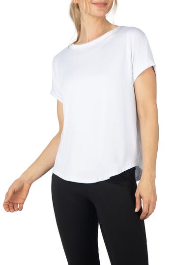 90 Degree By Reflex Beverly Supersoft 2-pack Roll Cuff T-shirt In Pink Lavender/white