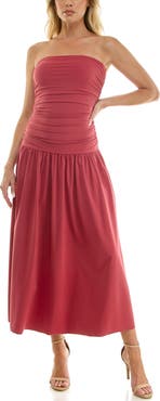 Socialite Ruched Bodice Strapless Dress