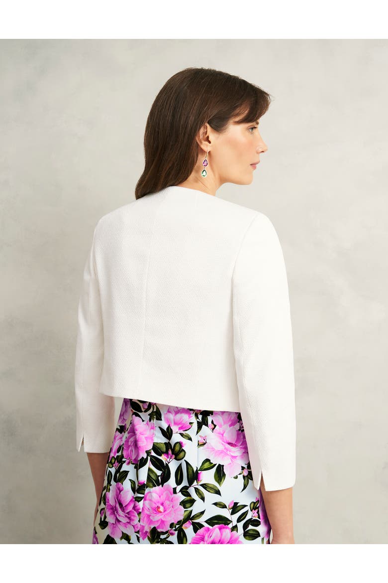 Elize Cropped 3/4 Sleeve Occasion Jacket, Alternate, color, Ivory